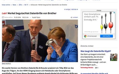 Linktipp: Merkel begutachtet Datenbrille von Brother